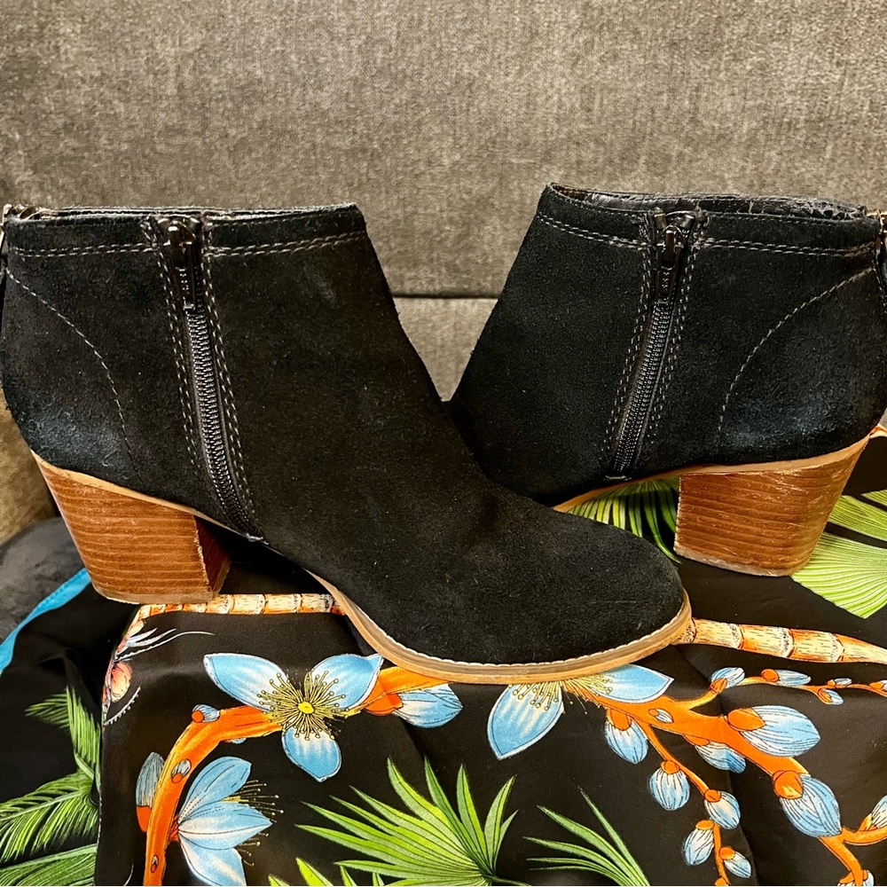 Sole Society Women’s Leather Suede Black Ankle Western Indie Casual Boots Size 8